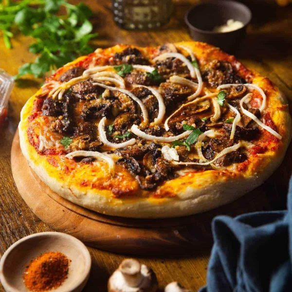 Mushroom lover pizza